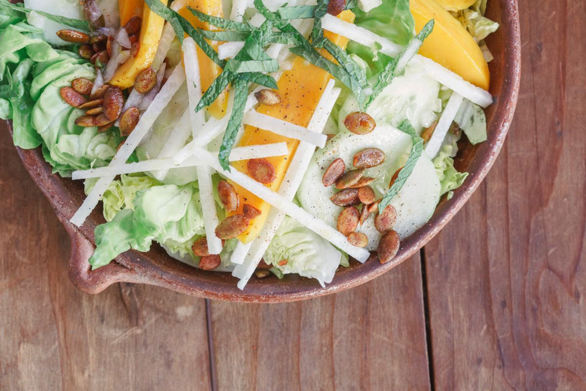 Domenica's Pomegranate Jicama Salad with Persimmon 7x7 Bay Area