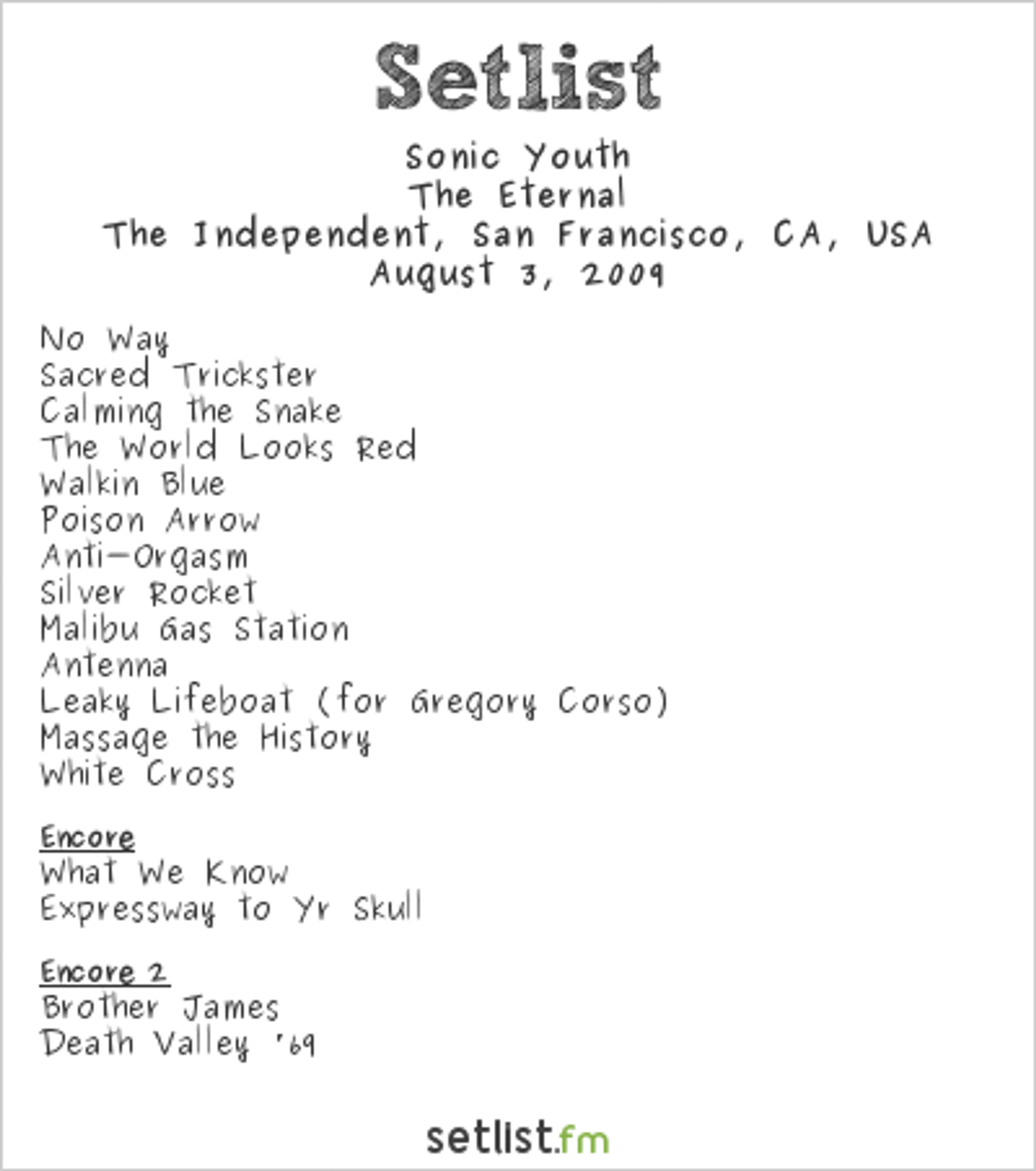 Sonic Youth Gets Intimate With The Independent 7x7 Bay Area