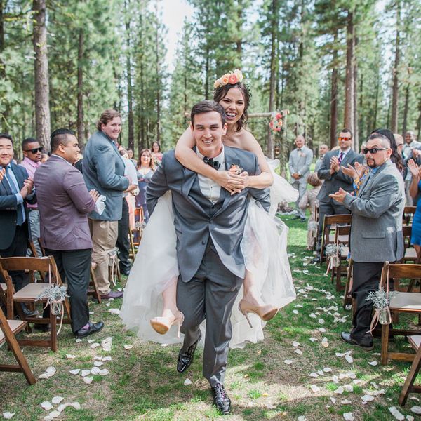 Wedding Inspiration: College lovebirds share a travel-themed bash in the Sierra