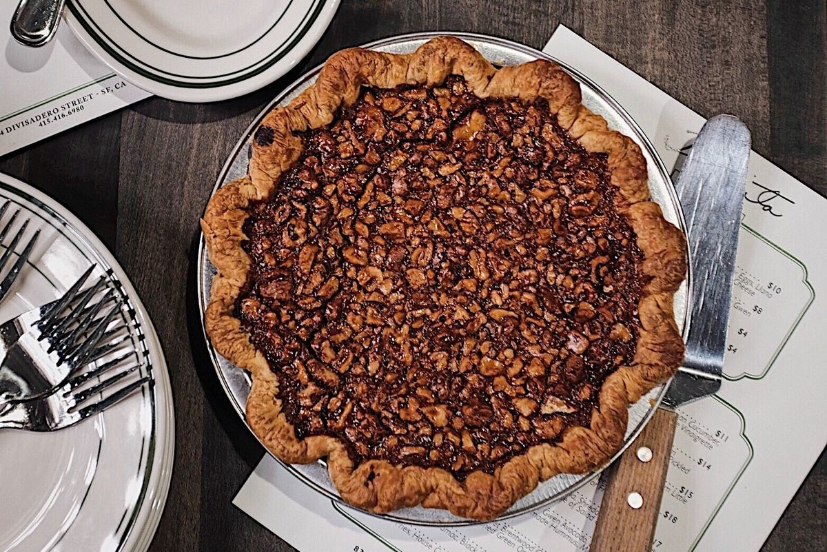 Secret Recipe: Chef Angela Pinkerton's Walnut Bourbon Chocolate Pie