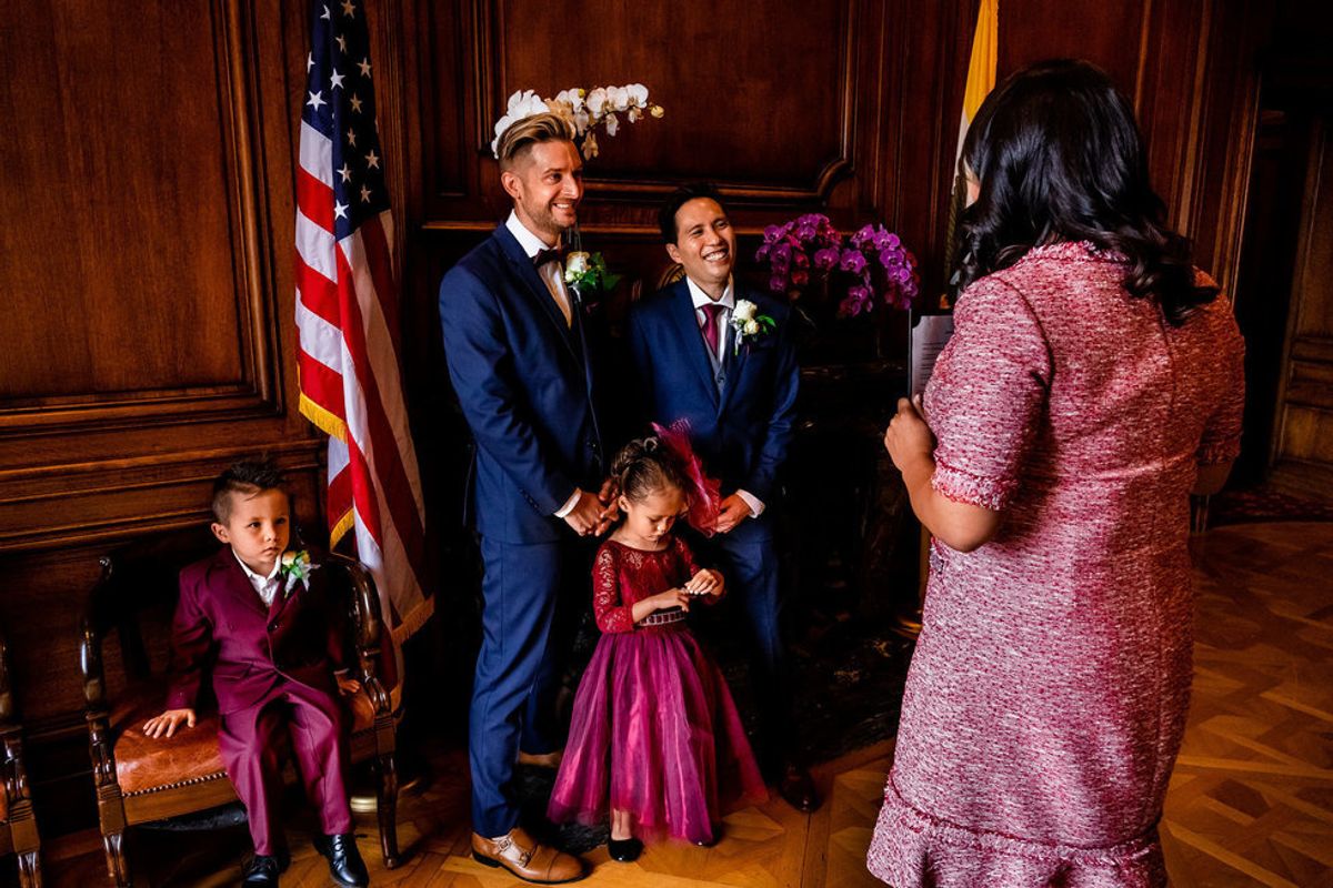 Wedding Inspiration: A modern American dream ceremony in the office of Mayor London Breed