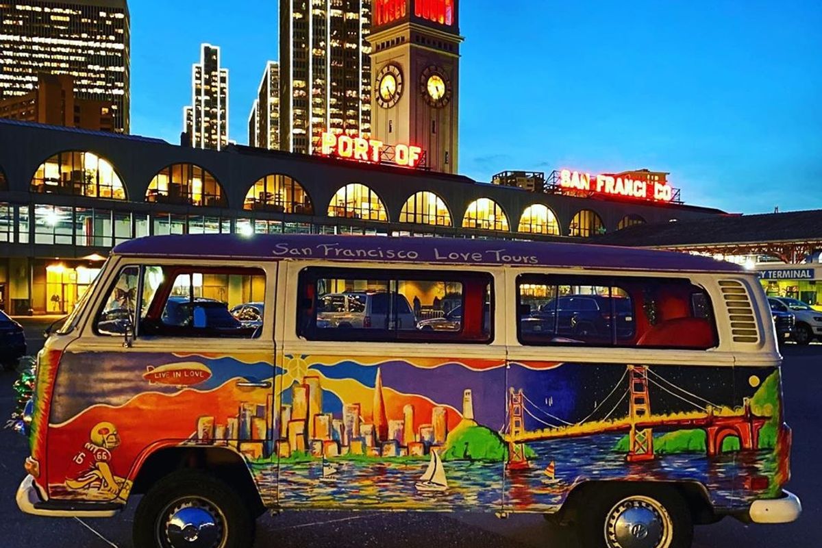 See San Francisco's holiday lights from a painted VW van
