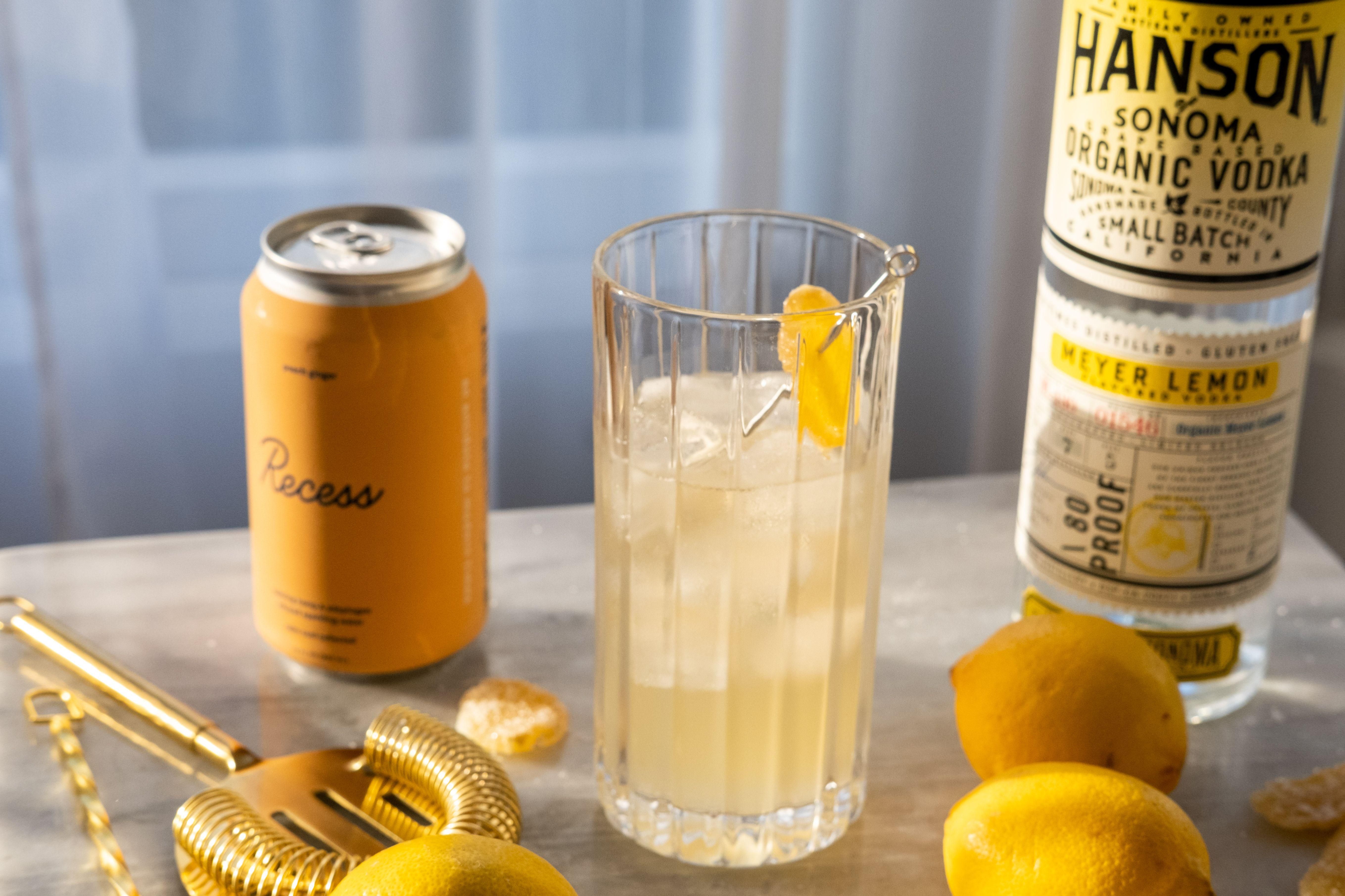 Secret Recipe: Meyer lemon vodka + CBD sparkling water makes for a Calmer Palmer