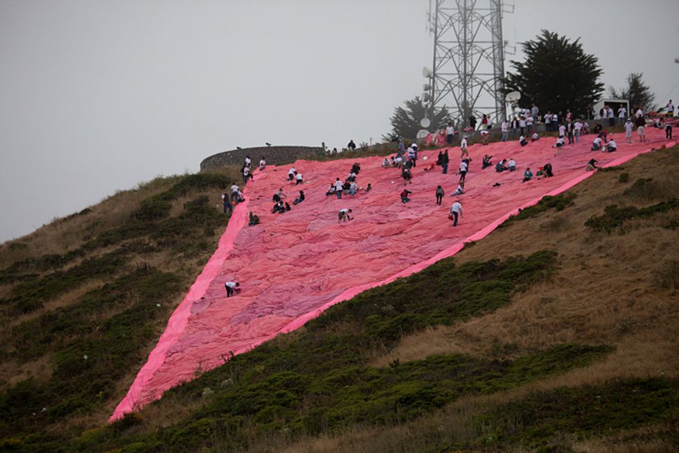 Photos: Raising of the Pink Pride Triangle
