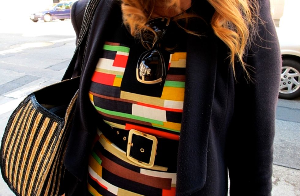 SF Street Style: Color Block Dress + Adorable iPhone Case