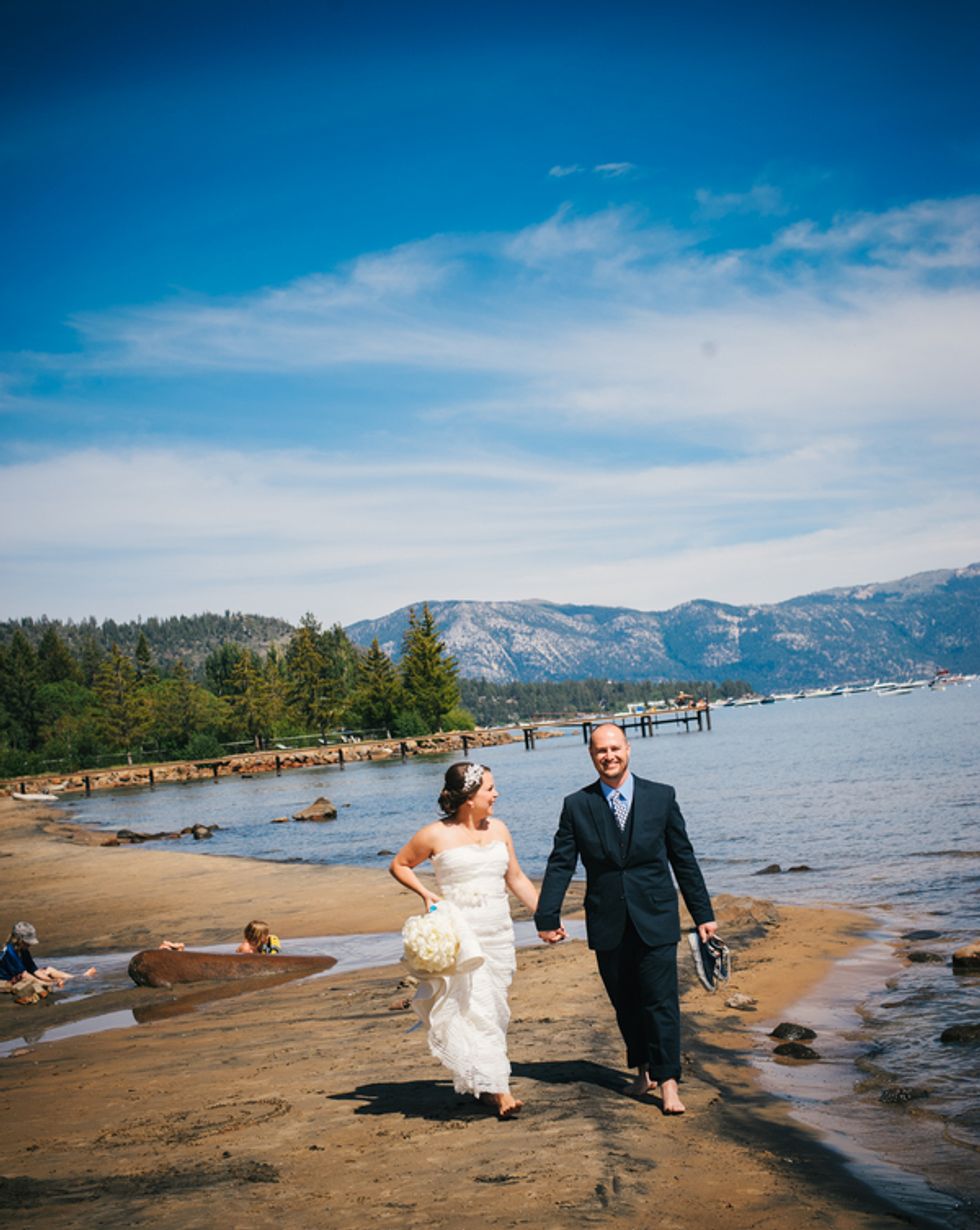 A Yellow, White, and Blue Ceremony on Tahoe's Shore