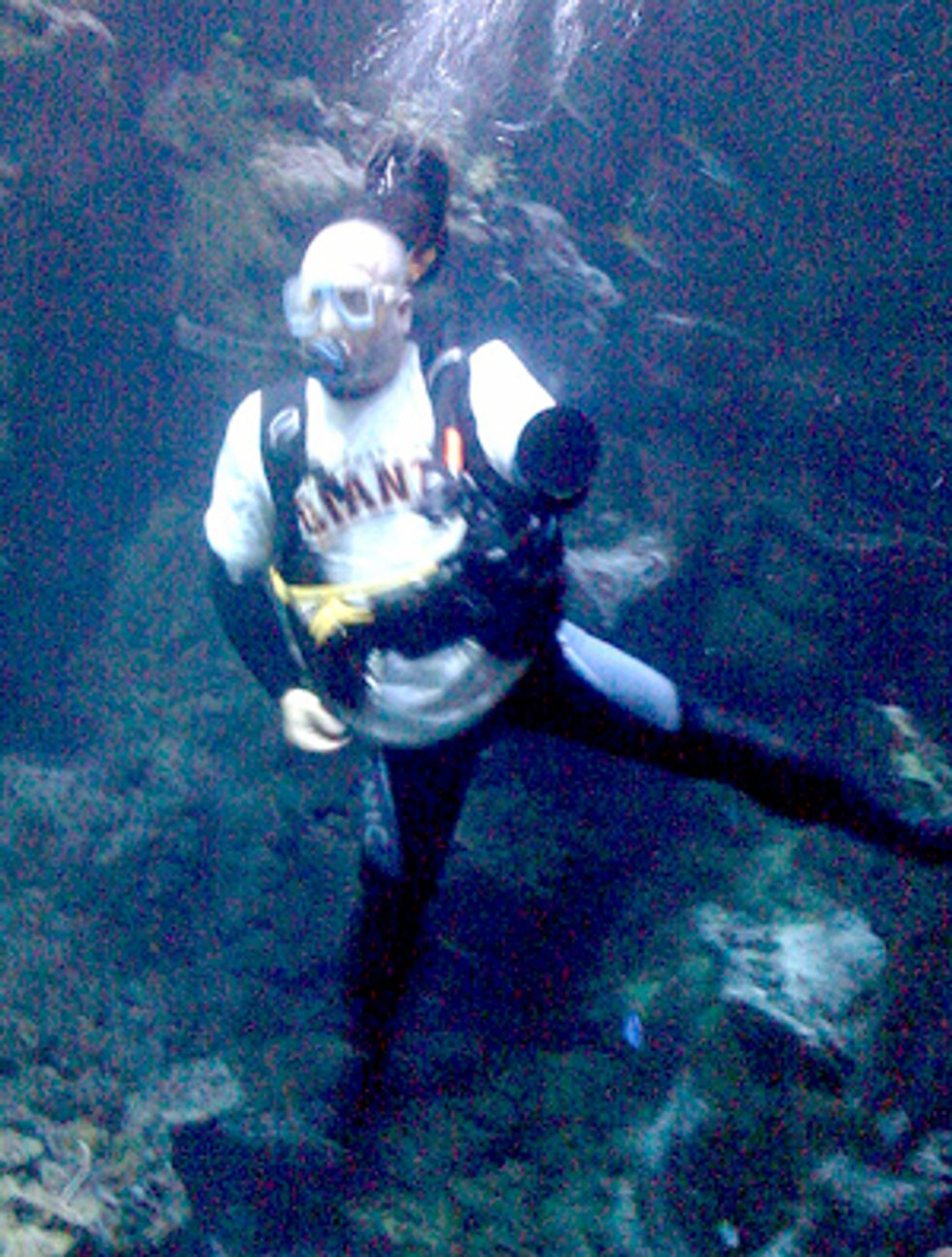 Scuba Diver Gets in on Giants Pride