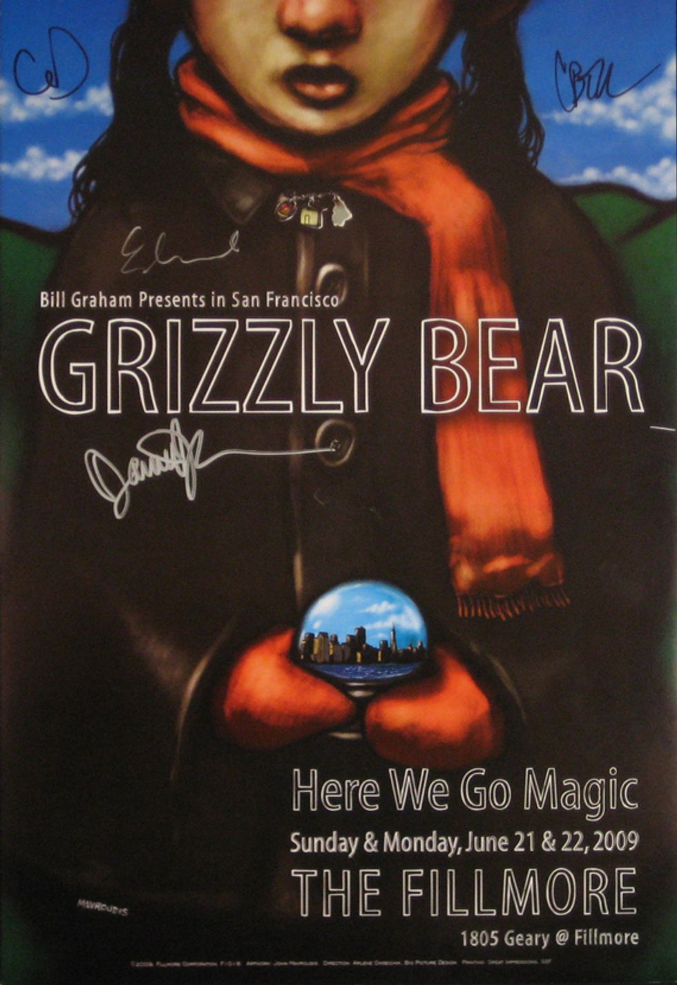 Fillmore Posters, Uncoded: Bid on Signed-by-Artist Posters From Grizzly Bear, Pixies, Death Cab for Cutie...