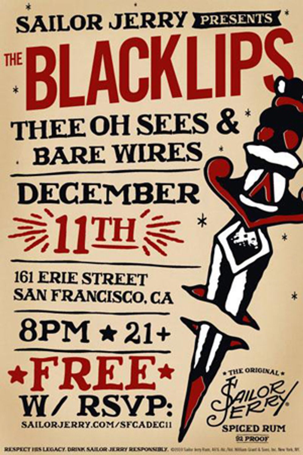 Free Black Lips, Thee Oh Sees & Bare Wire Show @ Public Works December 11