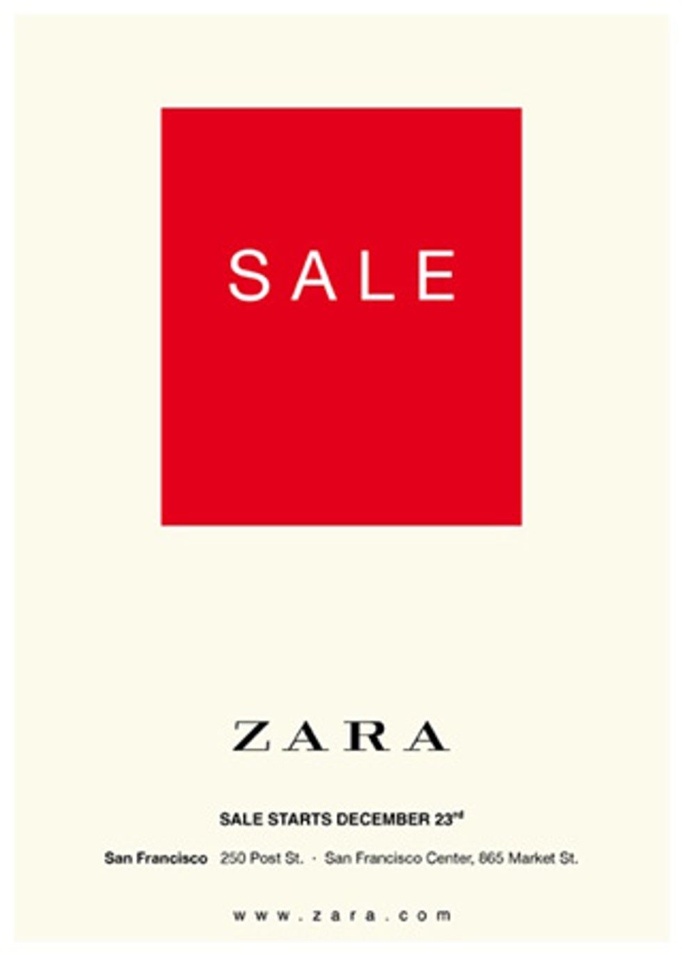 Rush to Zara For Their Semi-Annual Sale This Friday