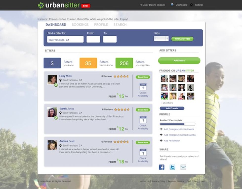 UrbanSitter Connects Parents With Babysitters Via Social Web