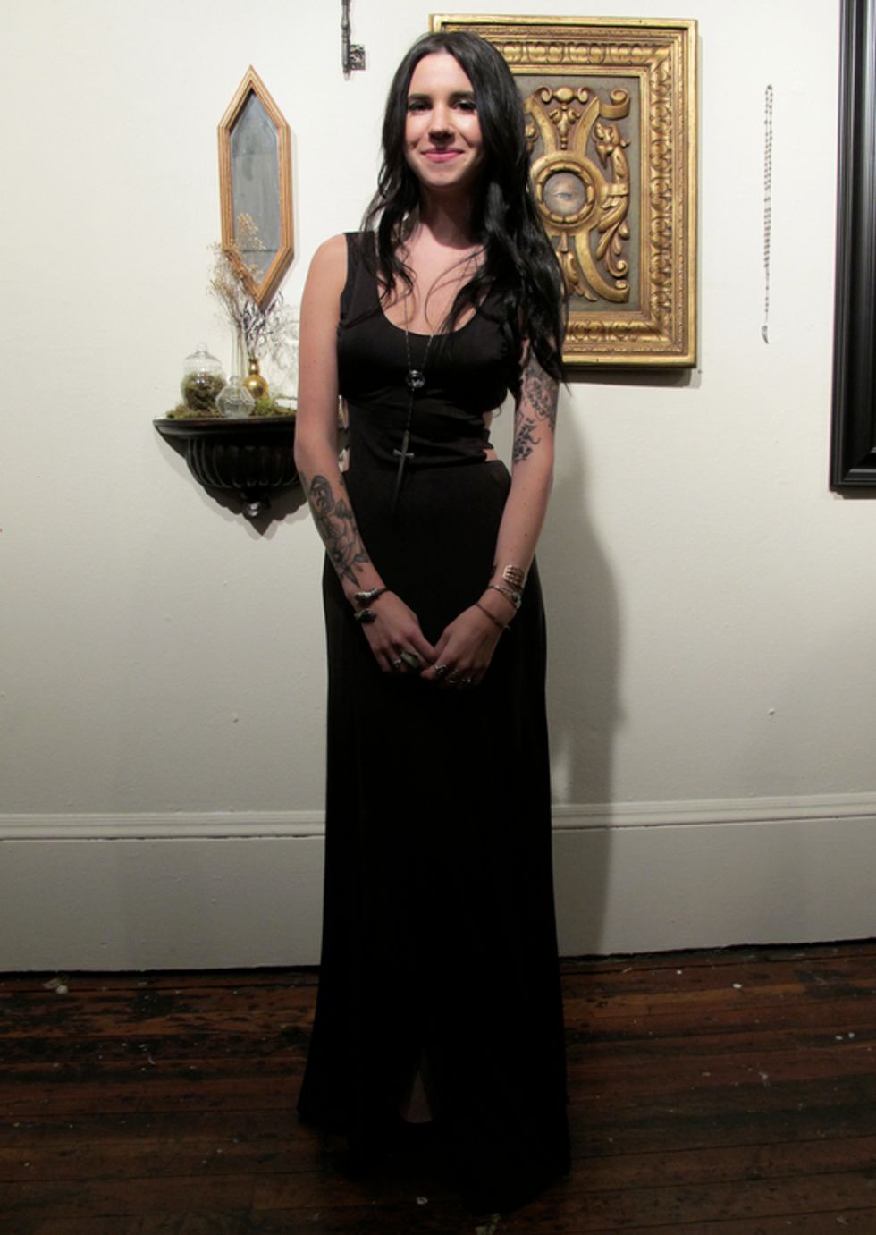 SF Street Style: Local Artist Charmaine Olivia, Dressed in Black, at The Shooting Gallery