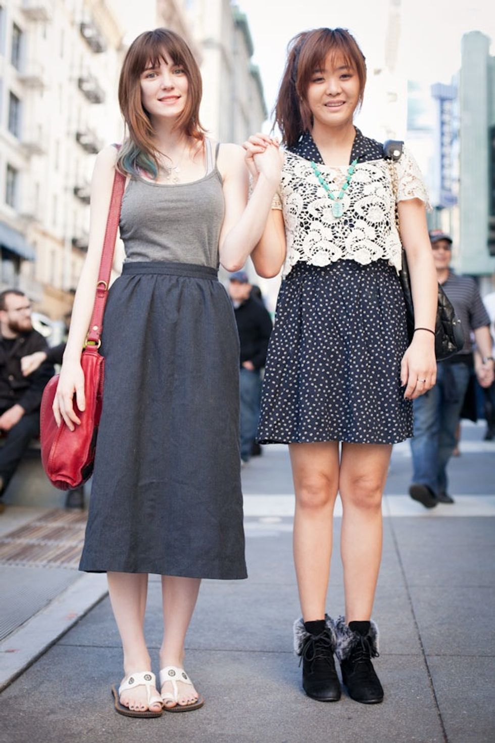 SF Street Style: Best Friends with Distinctly Different Styles in Union Square