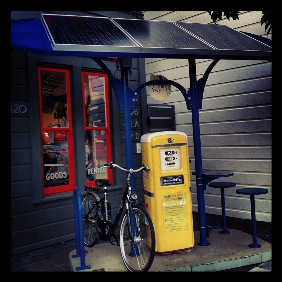 Solar Recharging Station in Bernal Powers Your eBike and iPhone