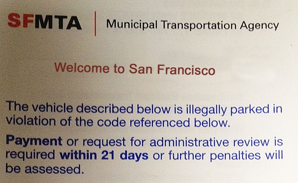 Proposal For A Change In How Parking Tickets Are Issued In SF 7x7 Bay