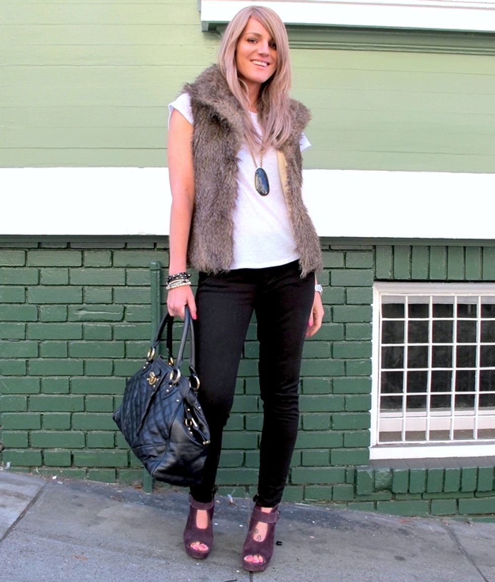 Street Style Report: Faux Fur, Purple Suede & Marc Jacobs, in Lower Nob Hill