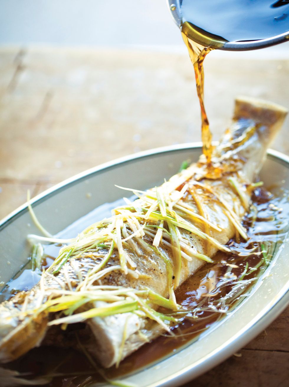 Charles Phan's Steamed Whole Fish with Ginger, Scallions, and Soy Recipe