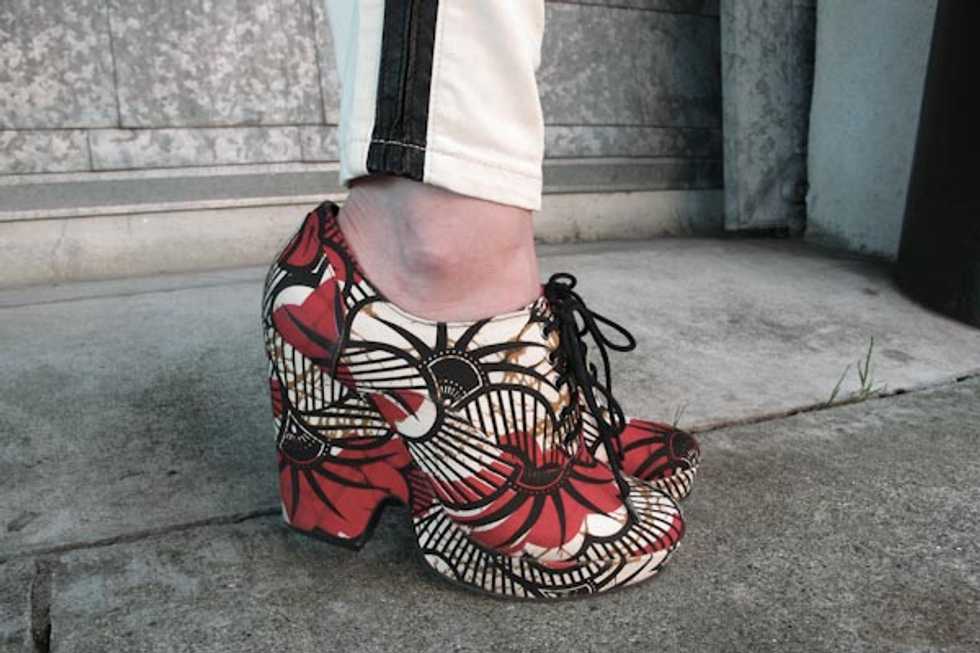 Street Style Report: Chic Black and White with Killer Accent Wedges, in North Beach