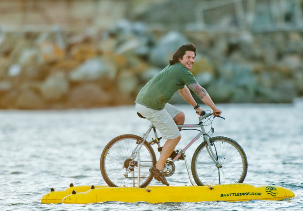 No Bike Path Needed—This Guy Literally Biked ON the Bay