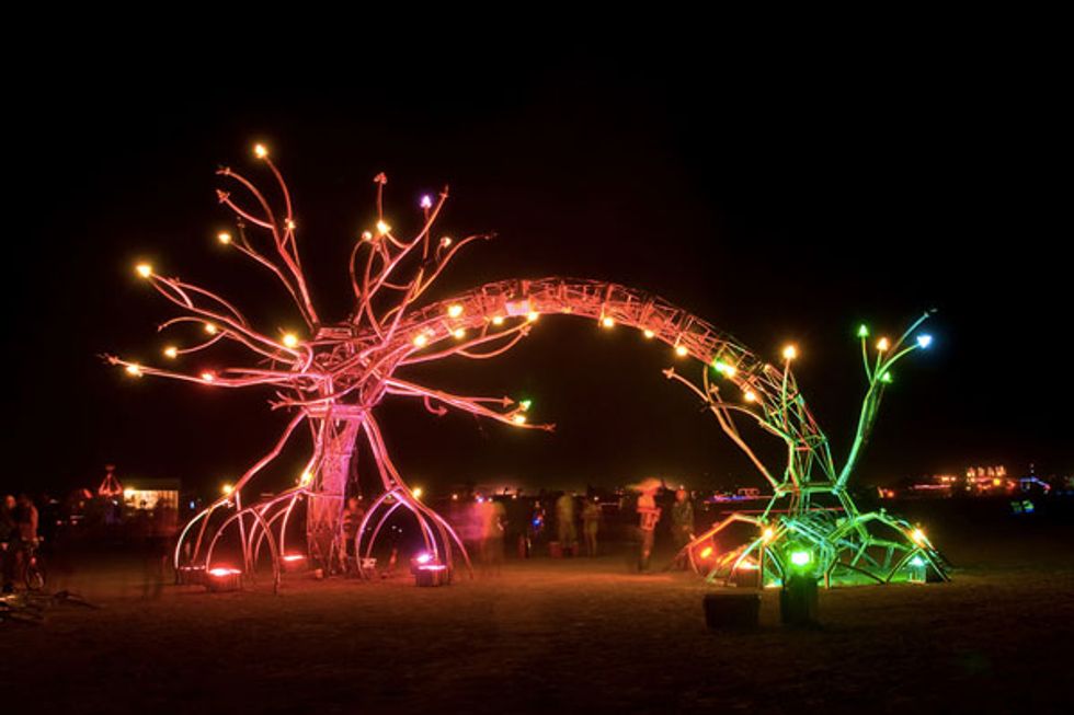 Burning Man Light Sculpture Installed on Pier 14