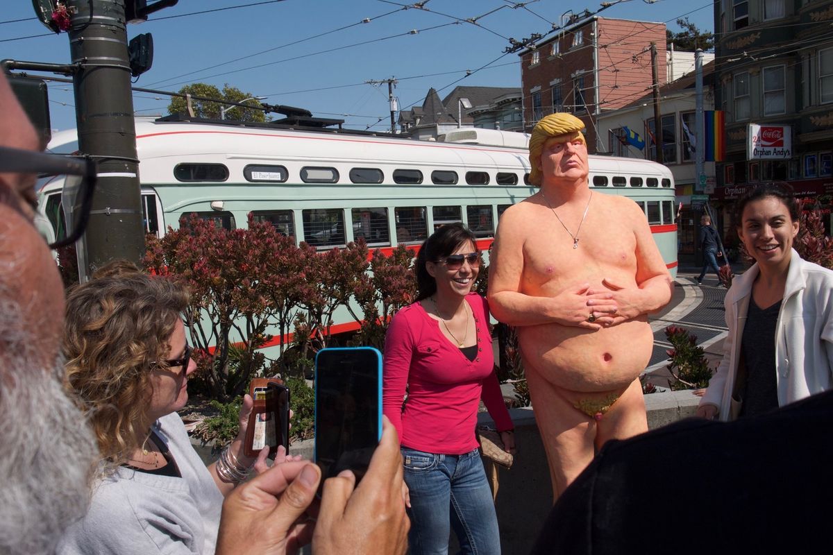 (Half a) Naked Trump Statue, its Sculptor, and Live Music at Lefty O'Doul's Tonight