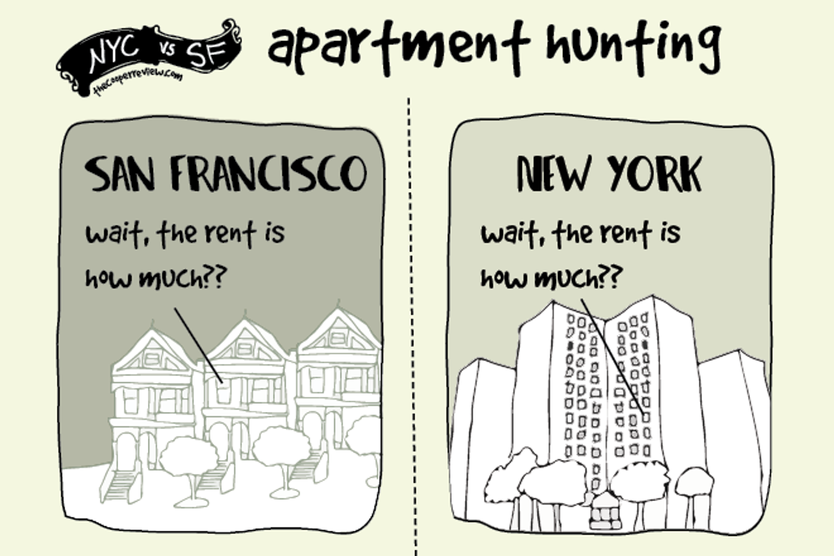 Sarah Cooper's comics perfectly sketch out life in Fog City vs. The Big Apple