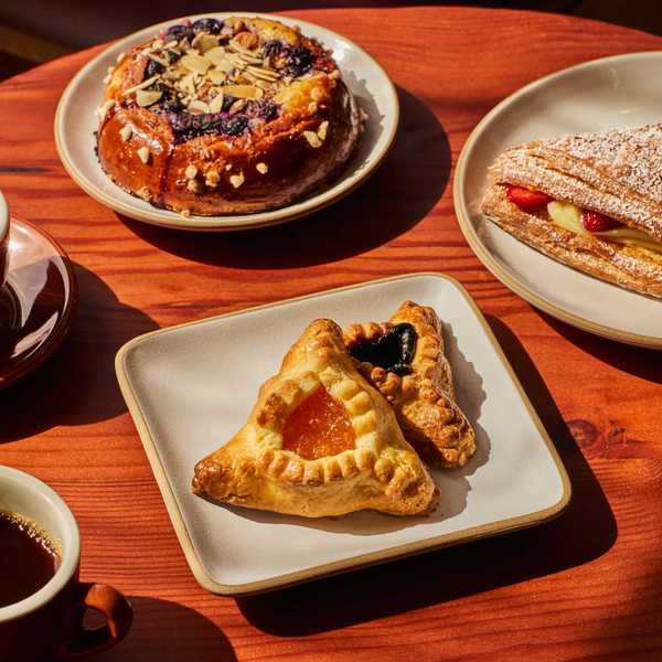 Russian pastries, cookies, and coffee on a table