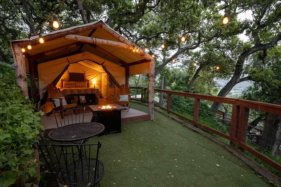 Saddle Mountain's tents give campers a view and a place to sleep near the Monterey Peninsula.