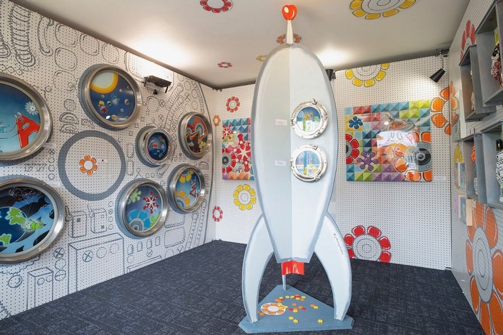 spaceship art installation