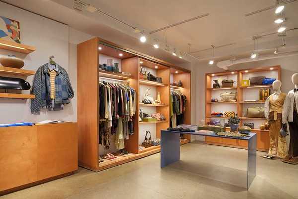 the interior of a clothing store